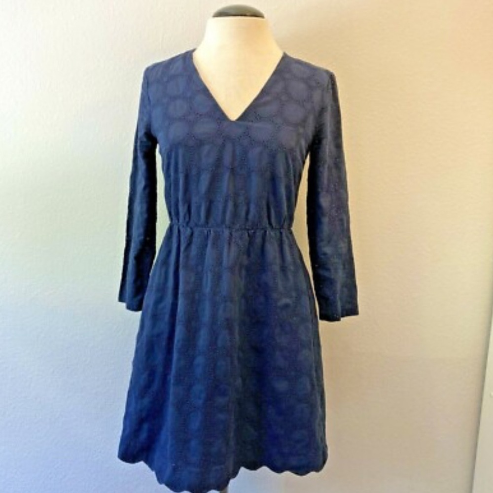 J. Crew Navy Long Sleeve Dress